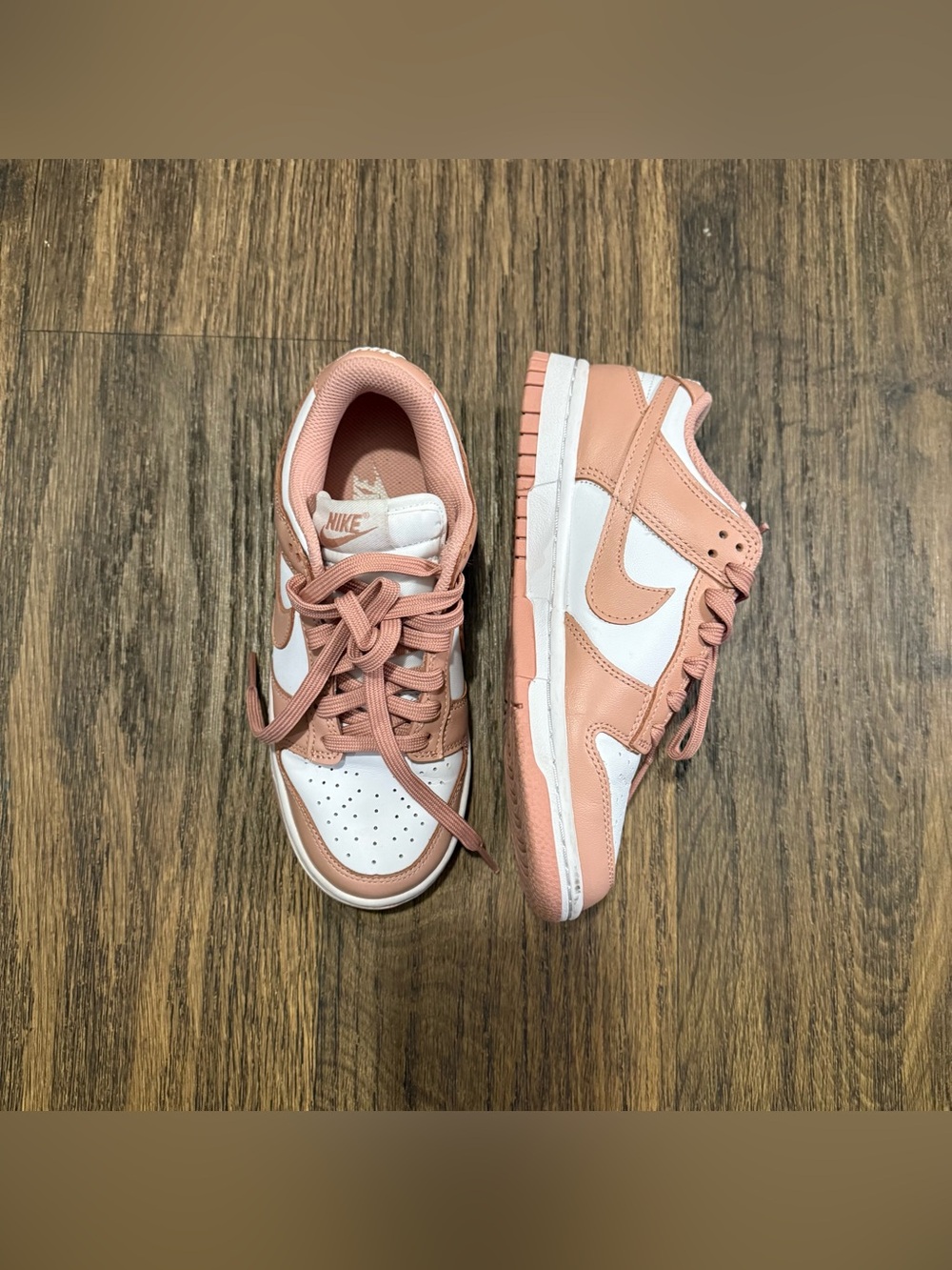 Nike Dunk  Low-Top Sneakers in Blush Pink and White Size 5.5 Women